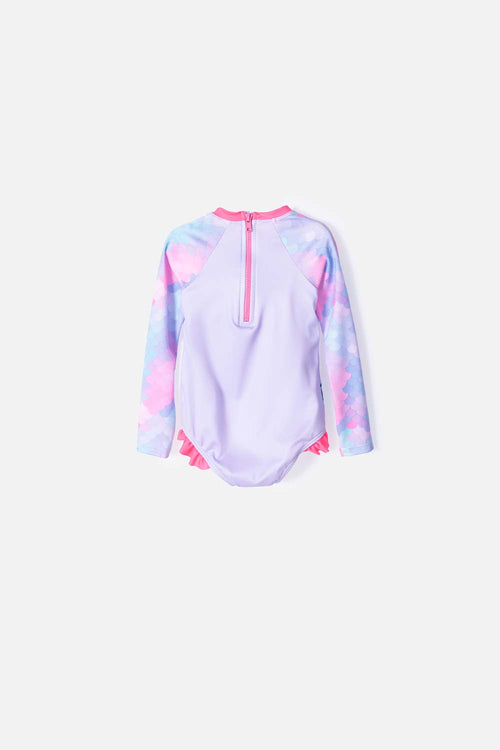 VESTIDO DE BAÑO LITTLEMIC MANGA LARGA PARA NIÑA 2T A 5T