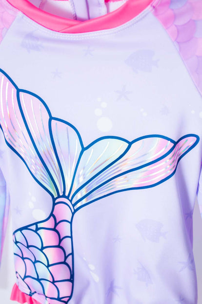 VESTIDO DE BAÑO LITTLEMIC MANGA LARGA PARA NIÑA 2T A 5T