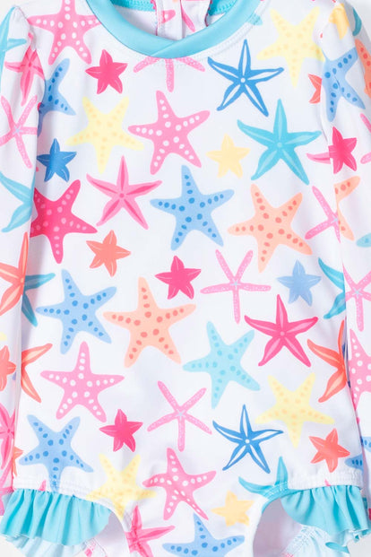 VESTIDO DE BAÑO LITTLEMIC MULTICOLOR INCLUYE BUCKET HAT PARA BEBÉ NIÑA