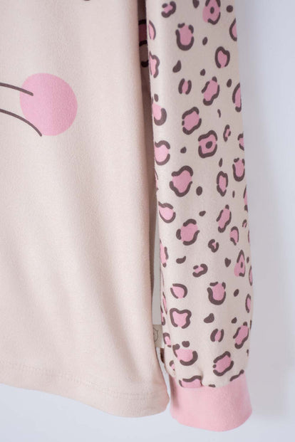 PIJAMA DE MIC CON PANTALÓN LARGO  PALO DE ROSA PARA NIÑA