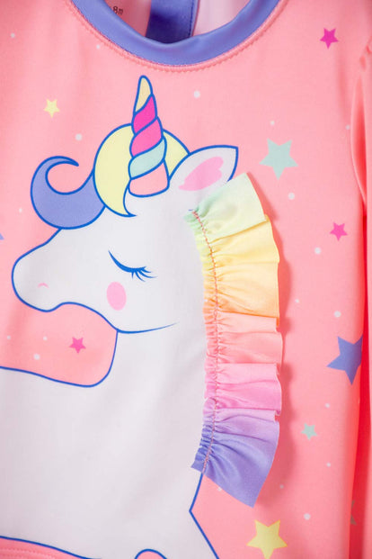 CONJUNTO BAÑO LITTLEMIC MANGA LARGA MULTICOLOT PARA BEBÉ NIÑA