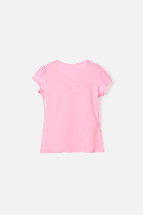 CAMISETA MIC DE MANGA CORTA ROSADO PARA NIÑA