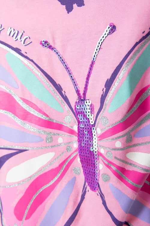 CAMISETA MIC DE MANGA CORTA ROSADO PARA NIÑA