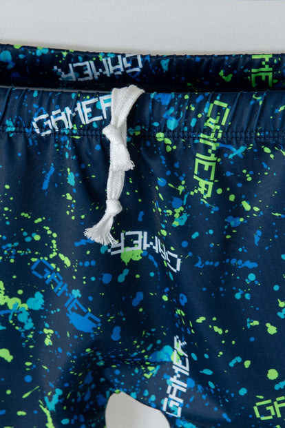 CONJUNTO DE BAÑO MIC MANGA LARGA AZUL PARA NIÑO