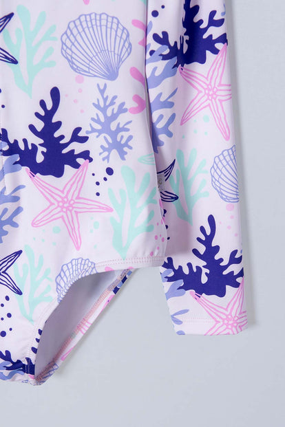 VESTIDO DE BAÑO MIC MANGA LARGA MORADO PARA NIÑA