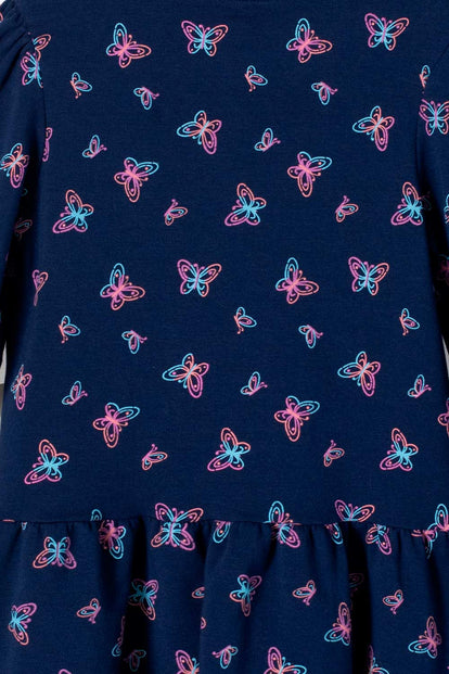 VESTIDO DE LITTLEMIC MANGA LARGA AZUL PARA NIÑA 2T A 5T