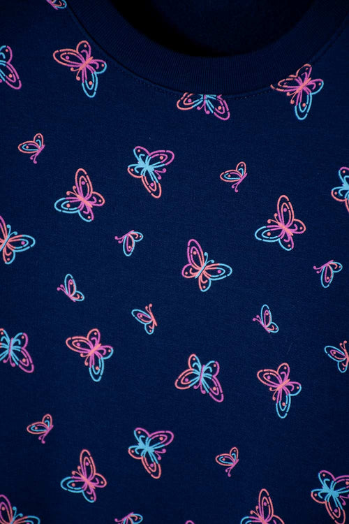 VESTIDO DE LITTLEMIC MANGA LARGA AZUL PARA NIÑA 2T A 5T