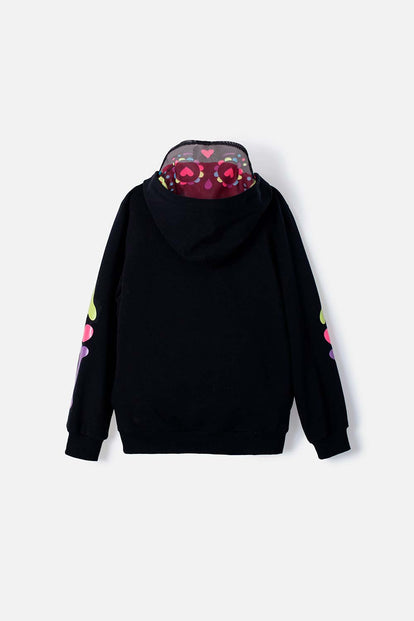 BUZO DE MIC CATRINA CON CAPUCHA NEGRO PARA NIÑA