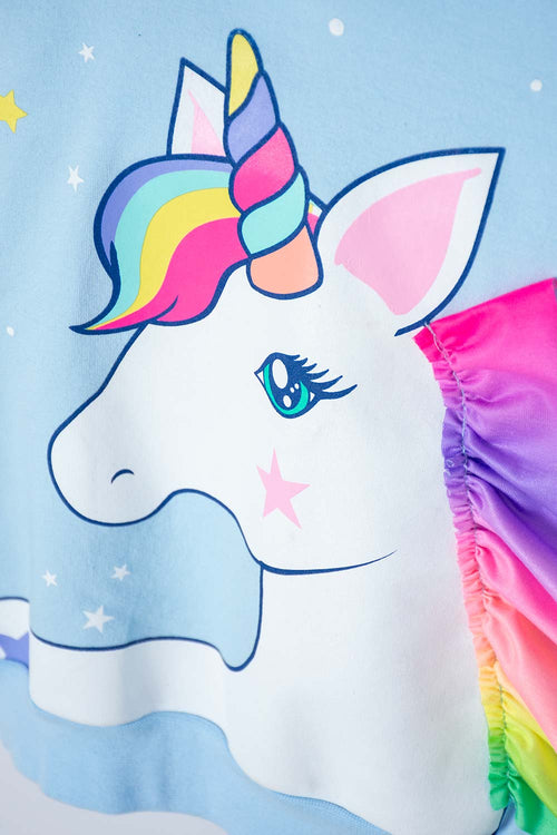 BUZO DE MIC CON CAPUCHA AZUL CLARO PARA NIÑA 2T A 5T