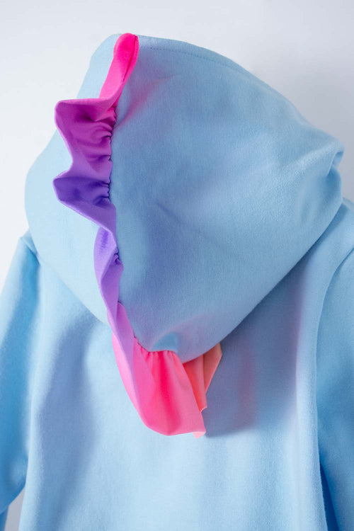 BUZO DE MIC CON CAPUCHA AZUL CLARO PARA NIÑA 2T A 5T