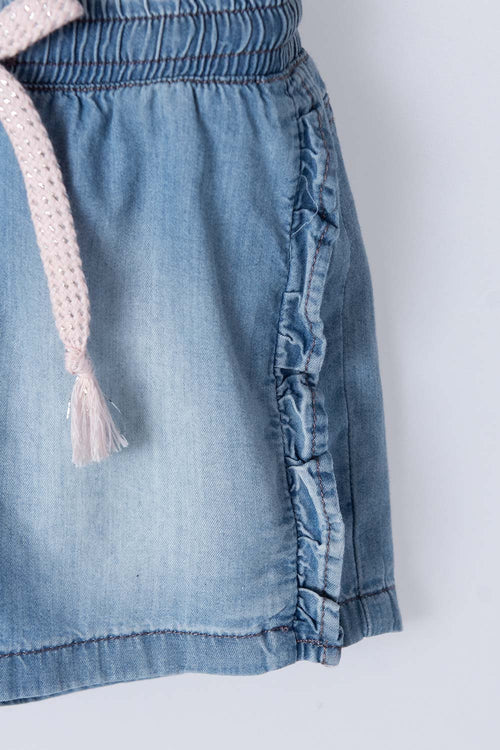 SHORT DE LITTLEMIC INDIGO CLARO PARA NIÑA 2T A 5T