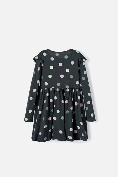 VESTIDO DE MIC MANGA LARGA GRIS PARA NIÑA