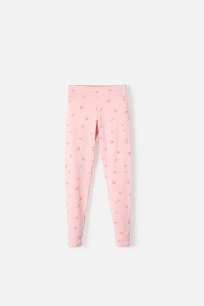LEGGINS DE MIC  CON CORAZONES ROSADO PARA NIÑA
