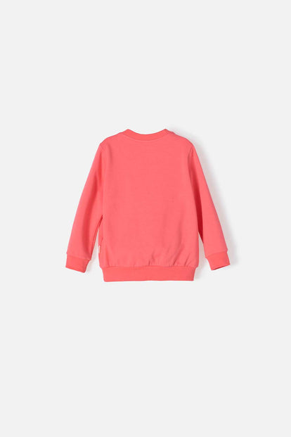 BUZO DE LITTLEMIC CUELLO REDONDO CORAL PARA NIÑA