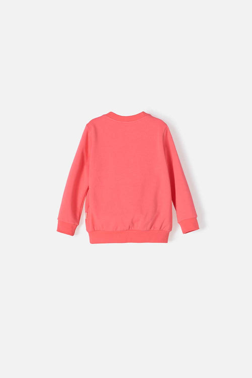 BUZO DE LITTLEMIC CUELLO REDONDO CORAL PARA NIÑA
