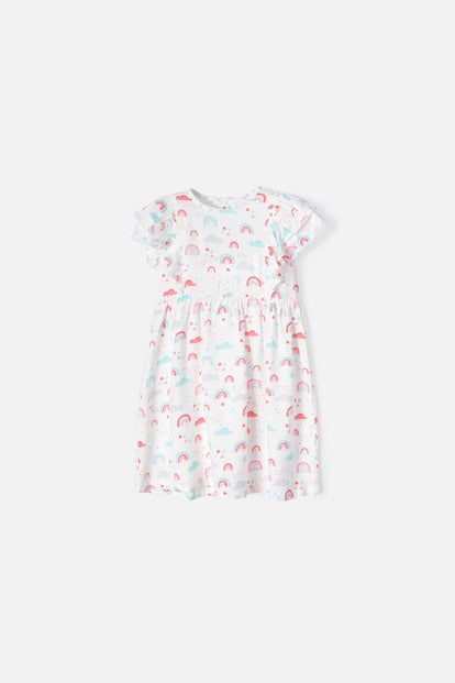  VESTIDO DE LITTLEMIC MANGA CORTA MULTICOLOR PARA NIÑA 2T A 5T