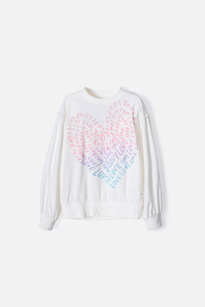 CAMISETA DE MIC MANGA LARGA MARFIL PARA NIÑA