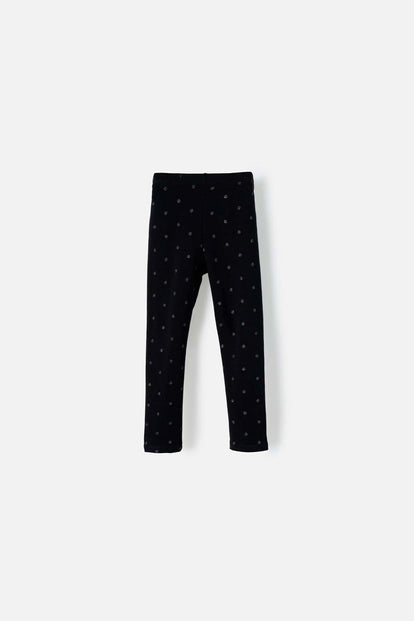 LEGGING DE LITTLEMIC CON CINTURA ELÁSTICA NEGRO PARA NIÑA 2T A 5T