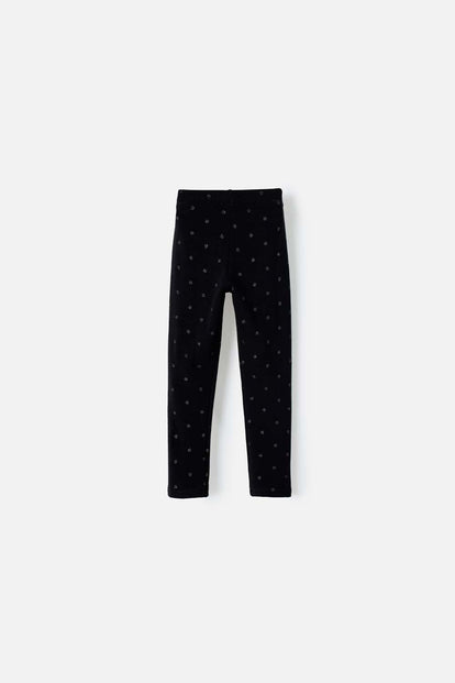 LEGGING DE LITTLEMIC CON CINTURA ELÁSTICA NEGRO PARA NIÑA 2T A 5T