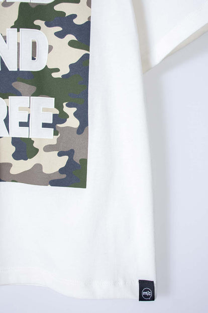 CAMISETA DE MIC MANGA CORTA MARFIL PARA NIÑO