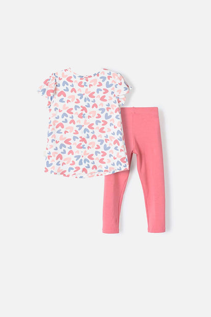 CONJUNTO DE LITTLE MIC BLANCO Y ROSA PARA NIÑA
