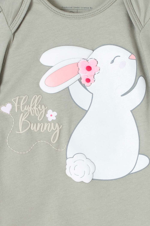 CONJUNTO LITTLEMIC VERDE Y CAQUI MANGA LARGA PARA BEBÉ NIÑA