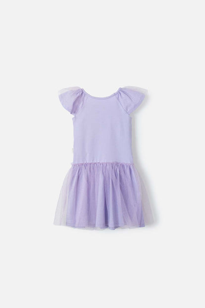 VESTIDO DE LITTLEMIC CON TULL LILA PARA NIÑA 2T A 5T