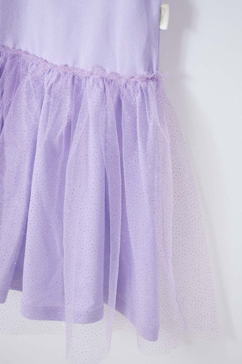 VESTIDO DE LITTLEMIC CON TULL LILA PARA NIÑA 2T A 5T