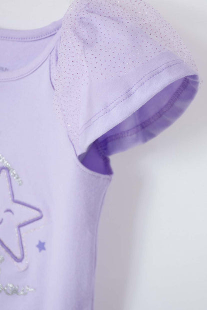 VESTIDO DE LITTLEMIC CON TULL LILA PARA NIÑA 2T A 5T