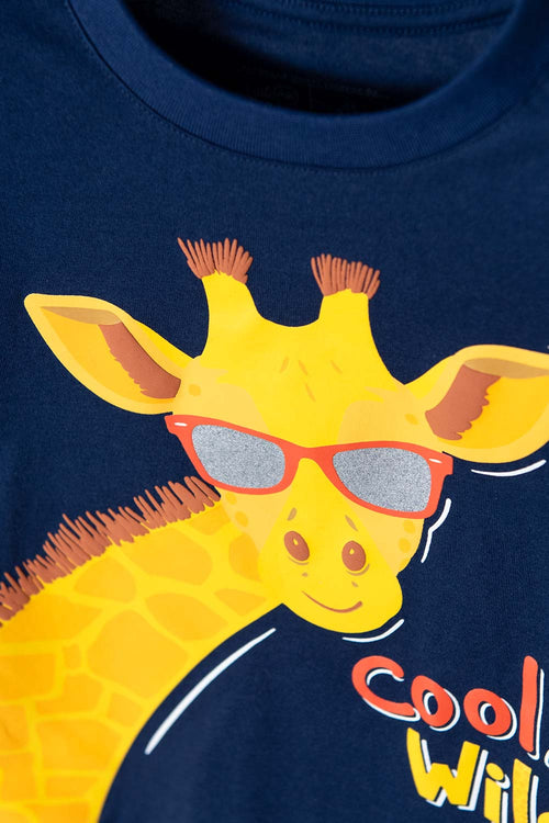 CAMISETA DE LITTLE MIC MANGA CORTA AZUL PARA NIÑO 2T A  5T