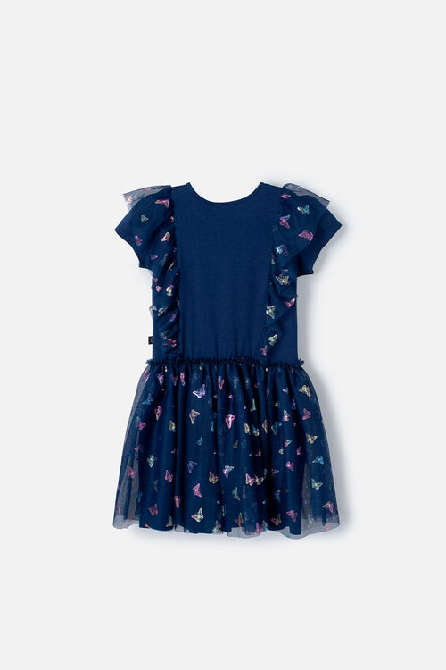 VESTIDO DE MIC CON TULL AZUL PARA NIÑA