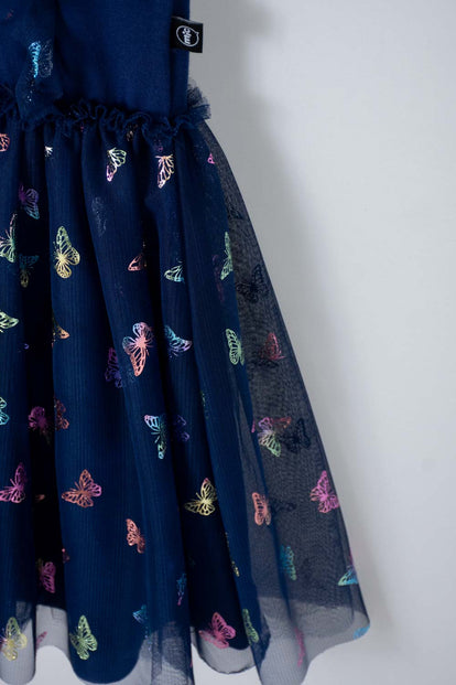 VESTIDO DE MIC CON TULL AZUL PARA NIÑA