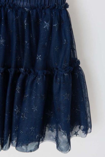 FALDA DE MIC TIPO TUTÚ AZUL PARA NIÑA