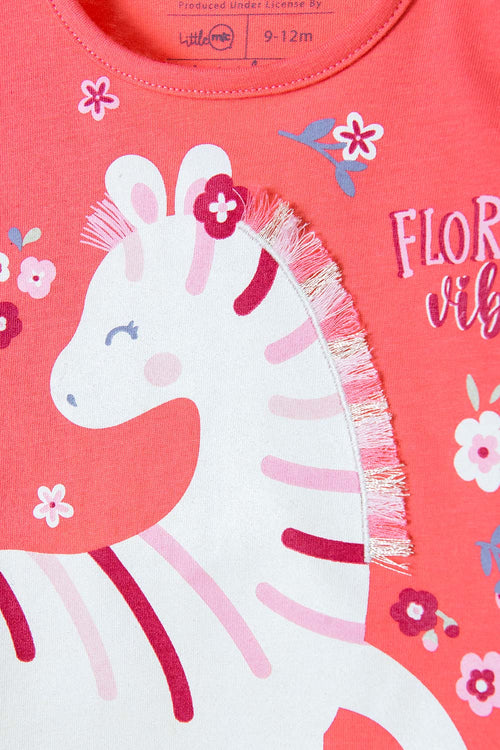 CONJUNTO LITTLEMIC CON PANTALÓN LARGO CORAL PARA BEBÉ NIÑA