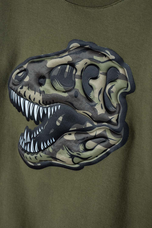 BUZO DE MIC CUELLO REDONDO CERRADO VERDE MILITAR PARA NIÑO