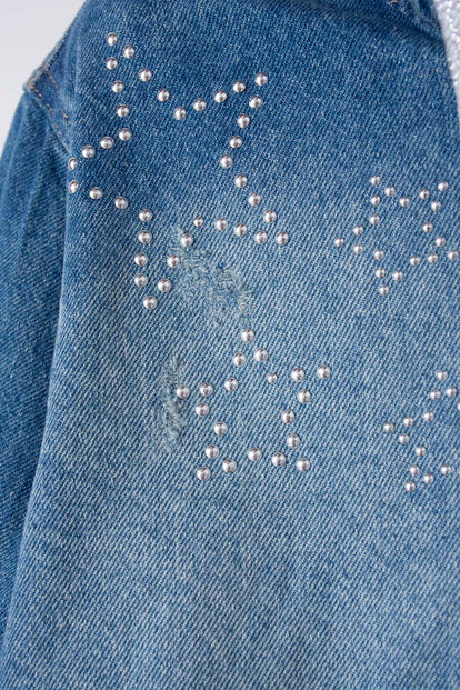 CHAQUETA DE MIC CON CAPUCHA AZUL MEDIO PARA NIÑA