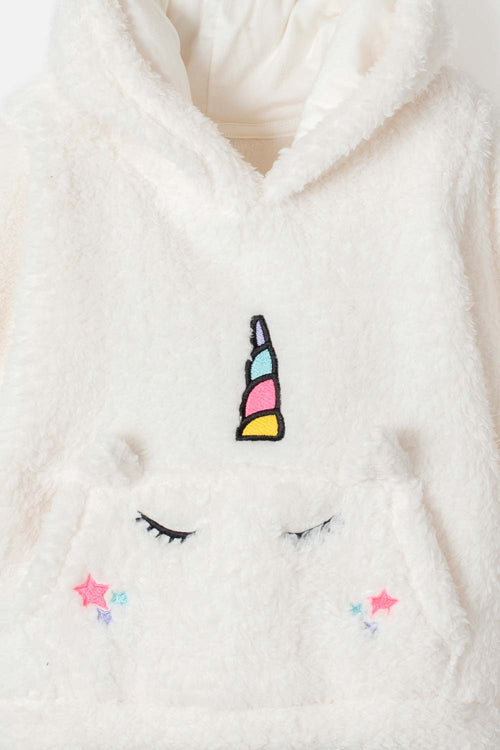 BUZO LITTLEMIC CERRADO MARFIL PARA NIÑA 2T A 5T