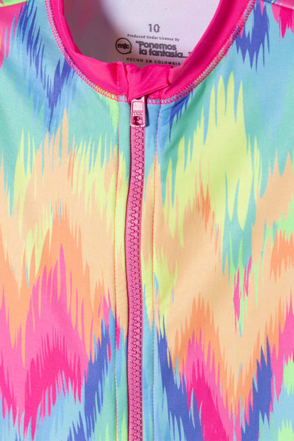  VESTIDO DE BAÑO MIC DE MANGA LARGA MULTICOLOR PARA NIÑA