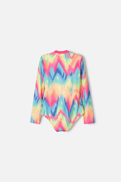 VESTIDO DE BAÑO MIC DE MANGA LARGA MULTICOLOR PARA NIÑA