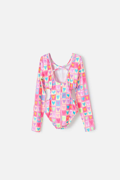 VESTIDO DE BAÑO MIC MANGA LARGA MULTICOLOR PARA NIÑA