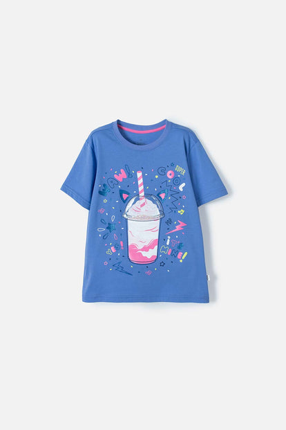  CAMISETA MIC AZUL HORTENSIA MANGA CORTA PARA NIÑA