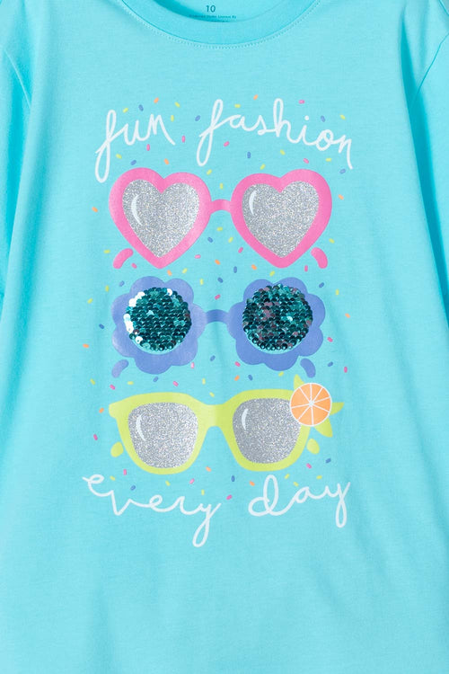 CAMISETA MIC AZUL MANGA CORTA PARA NIÑA