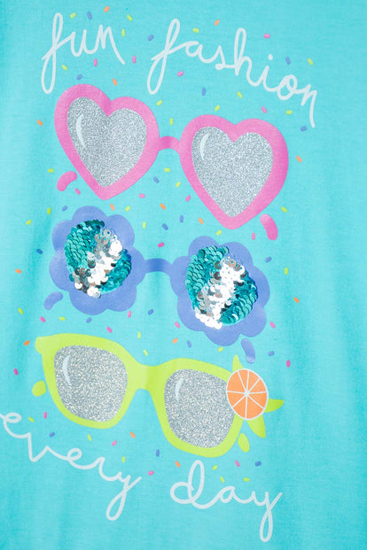 CAMISETA MIC AZUL MANGA CORTA PARA NIÑA