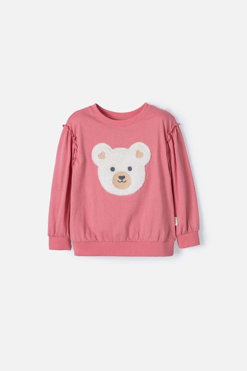 CAMISETA DE LITTLEMIC MANGA LARGA ROSA VIEJO PARA NIÑA 2T A 5T