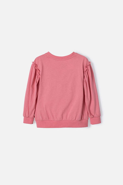 CAMISETA DE LITTLEMIC MANGA LARGA ROSA VIEJO PARA NIÑA 2T A 5T