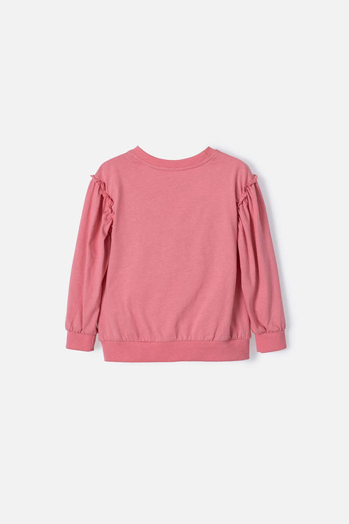 CAMISETA DE LITTLEMIC MANGA LARGA ROSA VIEJO PARA NIÑA 2T A 5T