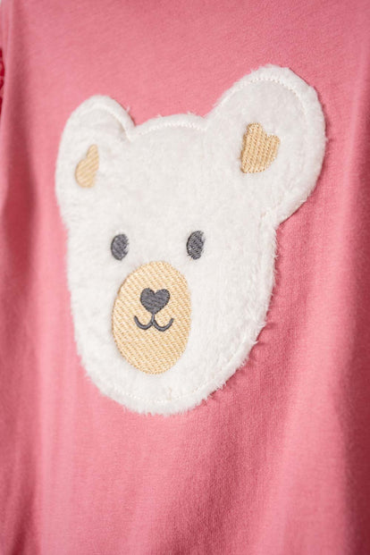 CAMISETA DE LITTLEMIC MANGA LARGA ROSA VIEJO PARA NIÑA 2T A 5T