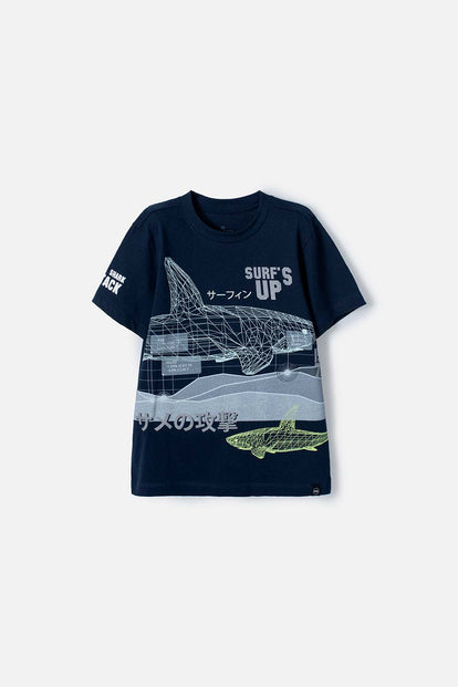 CAMISETA MIC AZUL OSCURO MANGA CORTA PARA NIÑO