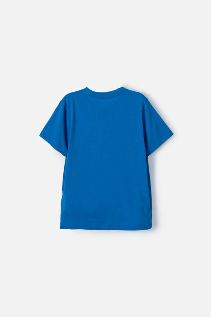 CAMISETA MIC AZUL ESTAMPADA EN FRENTE PARA NIÑO