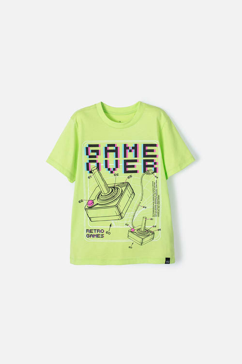 CAMISETA MIC VERDE LIMÓN MANGA CORTA PARA NIÑO